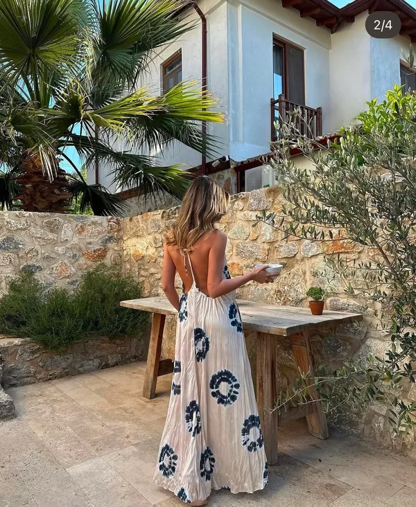 Zara dress maxi oversize fit boho blogger prints casual summer vacation wedding - Image 2