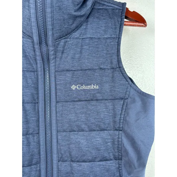 Columbia Place‎ to Place Vest Women Size S Blue Quilted Full Zip Funnel Neck - Image 4