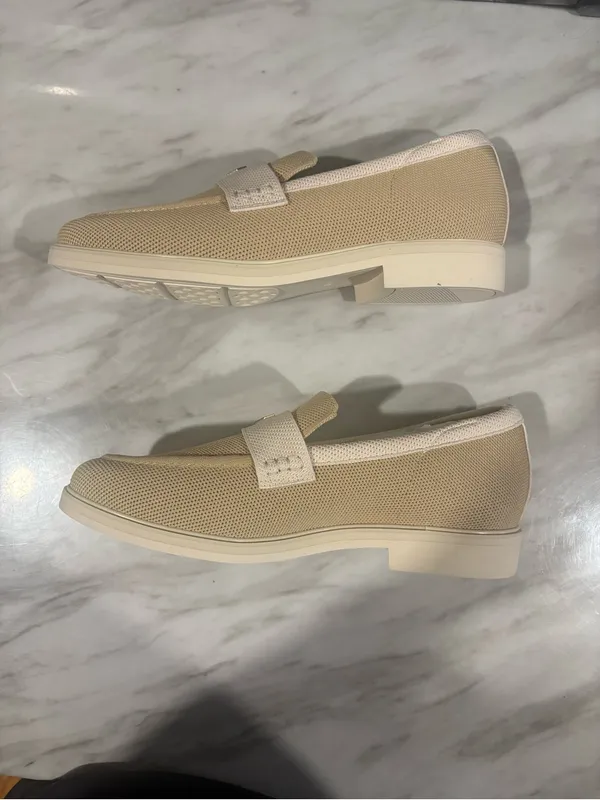 Women's Liana Casual Slip-On Loafers in Beige with Ivory Strap - Image 4