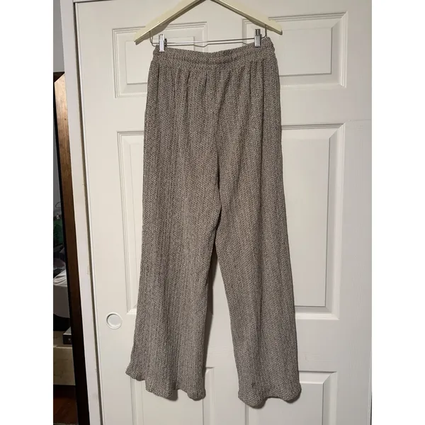Zara Wide Leg‎ Textured Elastic Waist Pants Resort Comfy Flowy Palazzo - Image 3