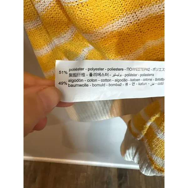 NWT Zara yellow and cream oversized sweater vest - Image 4