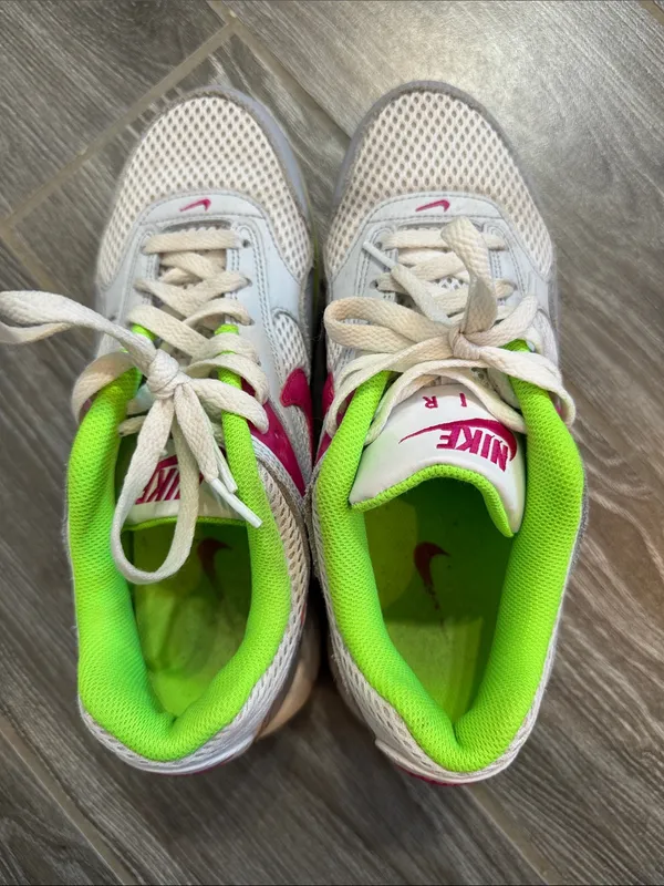 Nike Womens 8.5 Air Max Correlate Sneakers Shoes Pink and Neon Green mesh - Image 7