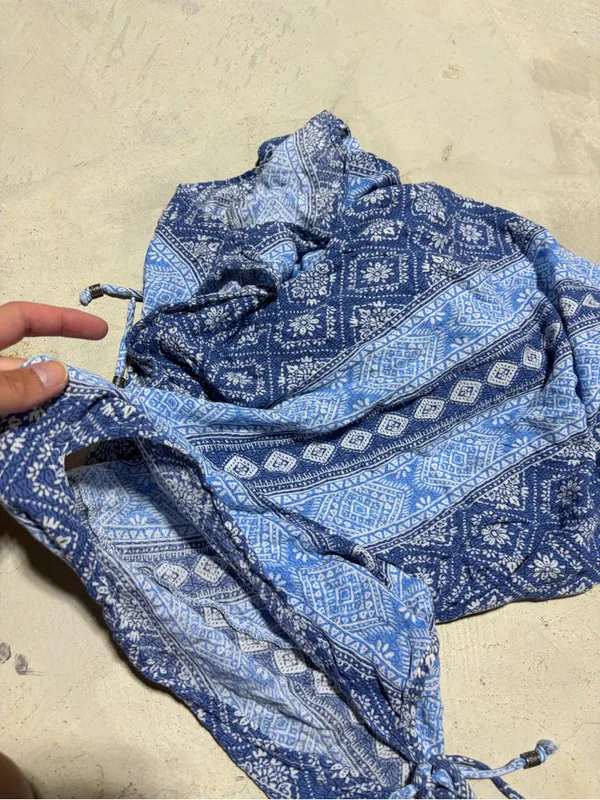 Ariat Blue Patterned Short Sleeve Top xl - Image 8