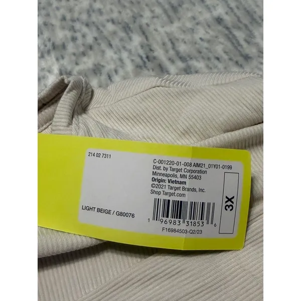 All in Motion Women's Light Beige Twist Front Long Sleeve Top‎ 3X NWT - Image 3
