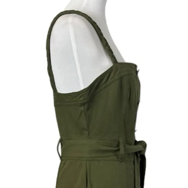 Storia Utility Dress A-line Pockets Button Front Olive Green Women’s Size L NWT - Image 7