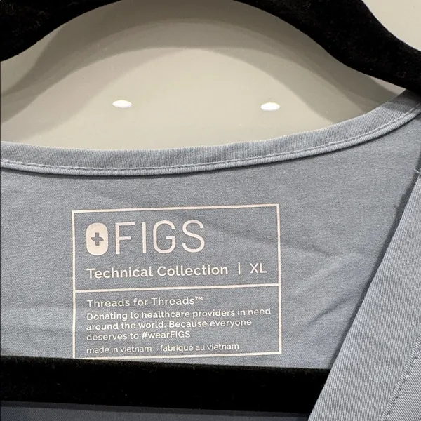Catarina Figs Women’s Blue Plus Size One-Pocket Scrub Top XL - Image 2