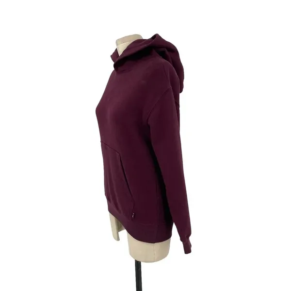 Aritzia Tna Cozy Fleece Perfect‎ Hoodie Sweatshirt Pullover Dark Purple Size XXS - Image 5