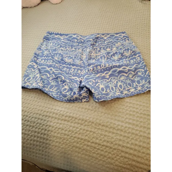 Southern Tide Shorts Women 4 Blue Floral Print Chino Flat Front Cotton 4… - Image 4