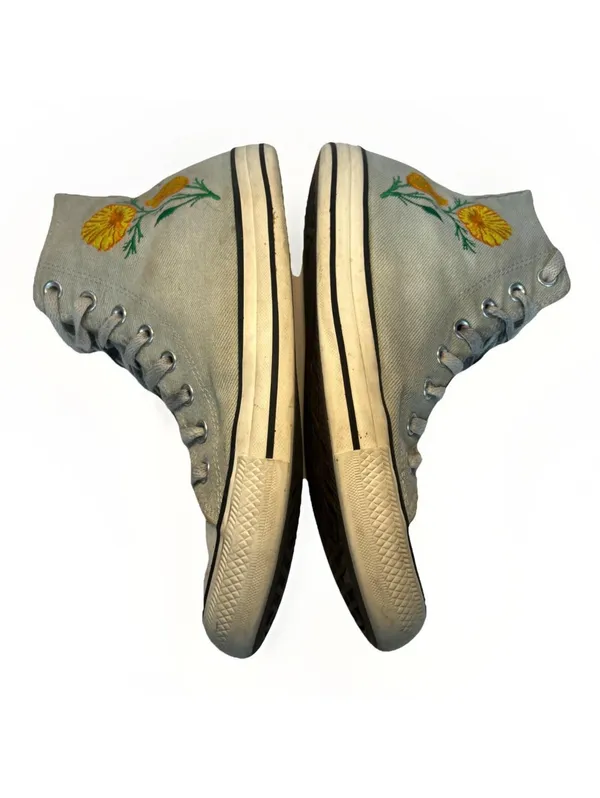 Converse Chuck Taylor All Star Flower White Women's Size10 Men Size8 Embroidered - Image 5