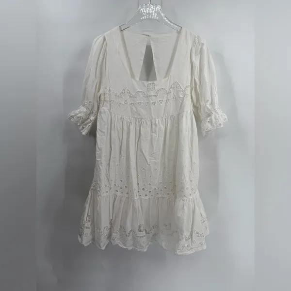 Forever That Girl Women's White Eyelet Puff Sleeve Dress Open Back size‎ xs - Image 3
