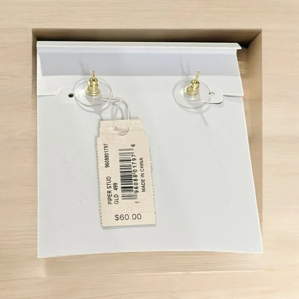 NWT! Kendra Scott Piper Gold Stud Earrings with Blue Stone - Image 5