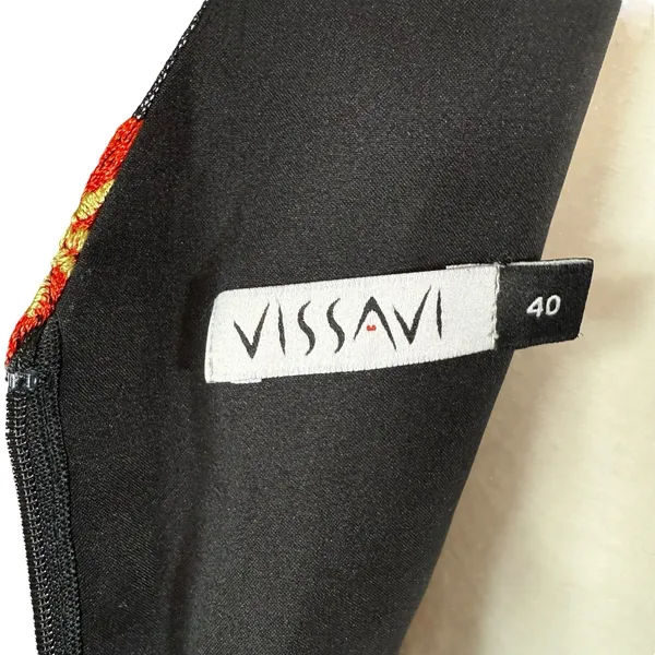 Vissavi Vintage Y2K 8 Tulle Illusion Mesh Dress Embroidered Floral Semi Formal‎ - Image 8