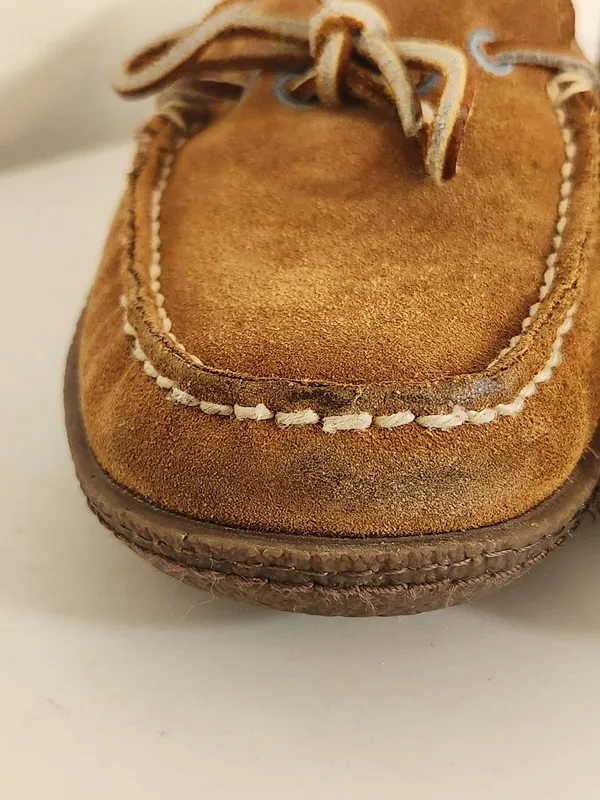 L.L.Bean Brown Suede Flannel Lined Slippers Size 7 - Image 2