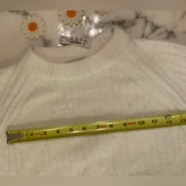 NWT Madewell Ribbed Cotton-Blend Sweater M box cut slice flower embroidery incl - Image 7