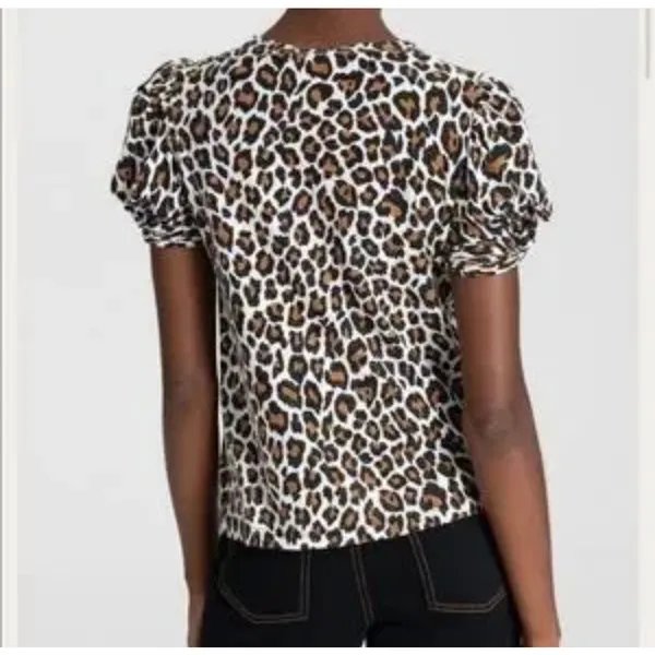 A.L.C‎ Kati Leopard-Print Puff-Sleeve Tee - Image 2
