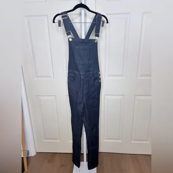 WeWoreWhat Second Skin Dark Blue Denim Overalls Women's XS - Image 3