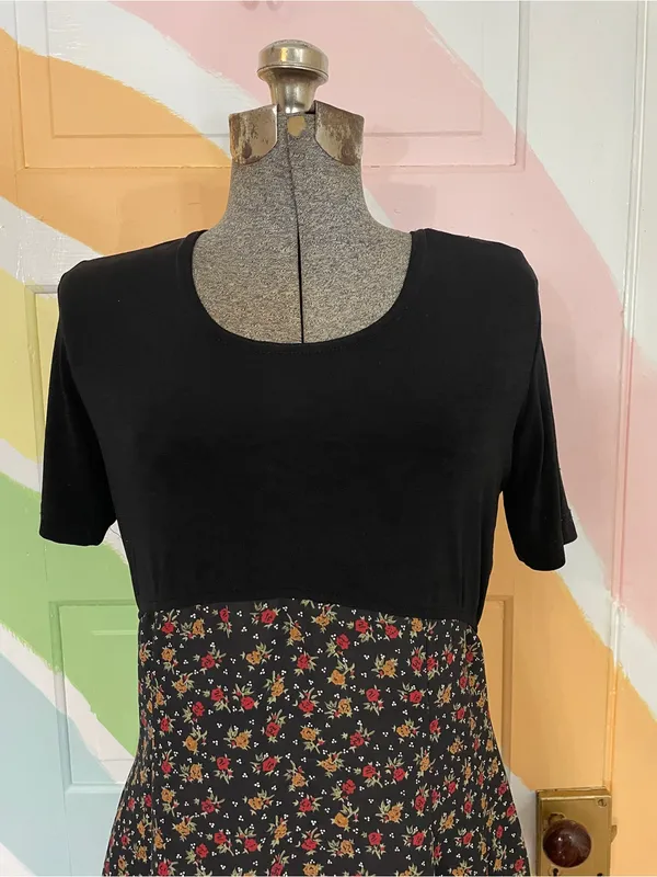 Vintage Y2K 90s RIPE Clothing Ditsy Floral Babydoll Mini Dress USA Sz M 💚🎀 - Image 5