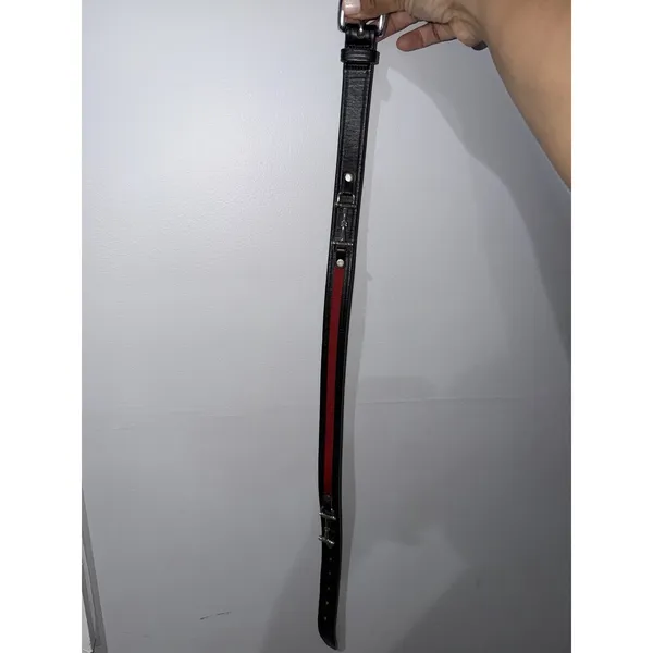 Tory Burch Black Leather Red Ribbon & Silver‎ Snaffle Bits Horse Bit Belt 26 - Image 8