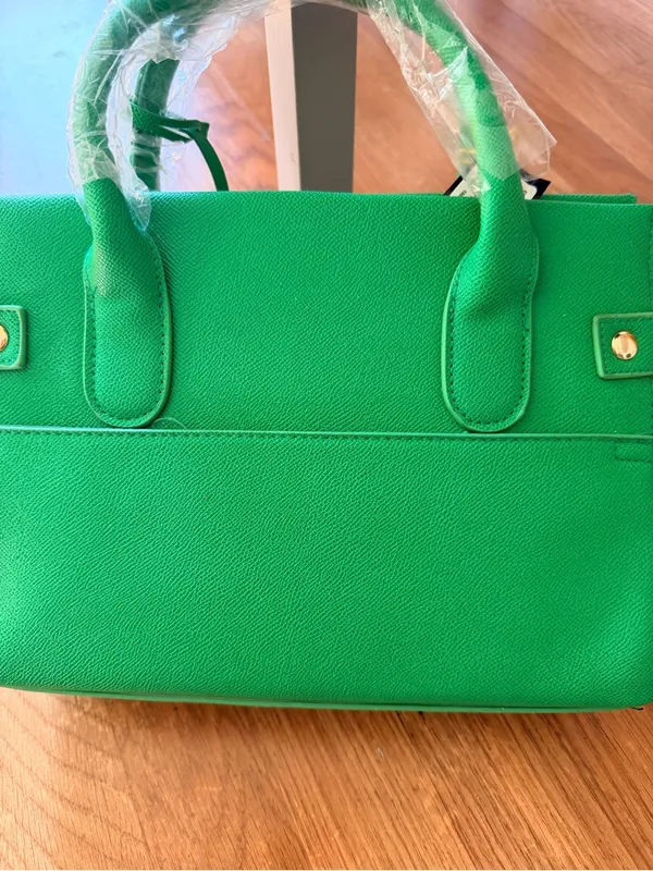 bebe Green Structured Satchel with Gold Hardware - Image 4