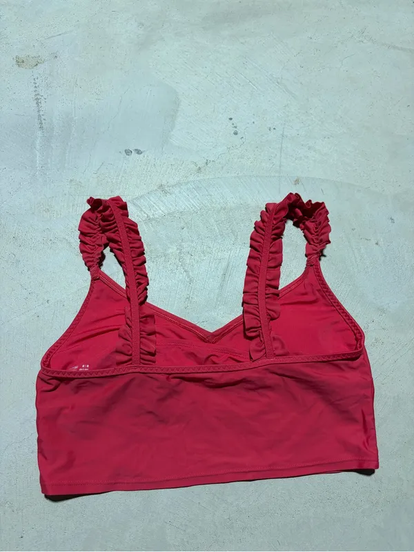 Aerie scoop Ruffled Strap swim bikini top medium - Image 5