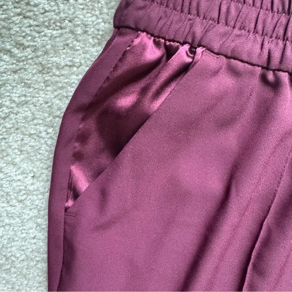 Metaphor Women’s Medium Burgundy Pull-On Dress Pants with Silk Lined Pockets - Image 2
