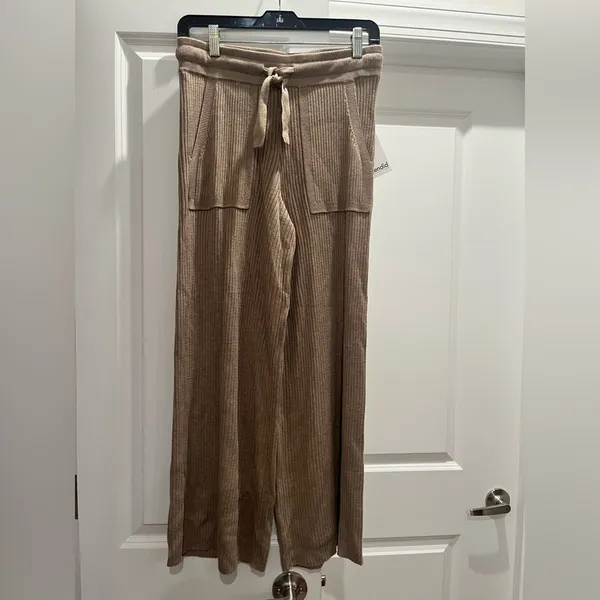 NWT Splendid Georgie Cashblend Cashmere Rib Lounge Pant Cedar Brown S - Image 6