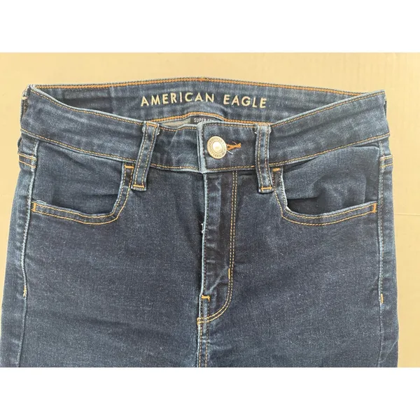 American Eagle Skinny Jeans Size 0 Super Stretch High Rise Dark Wash 25” inseam - Image 2