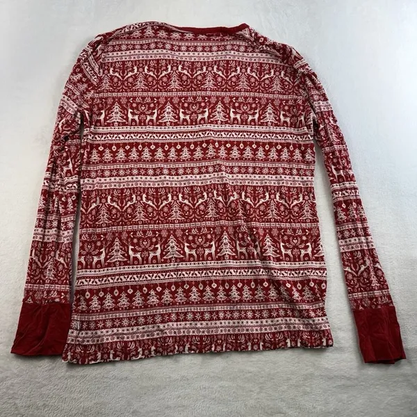 Little‎ Sleepies L XL Reindeer Cheer Pajama Set Holiday Collection Bamboo Red - Image 8