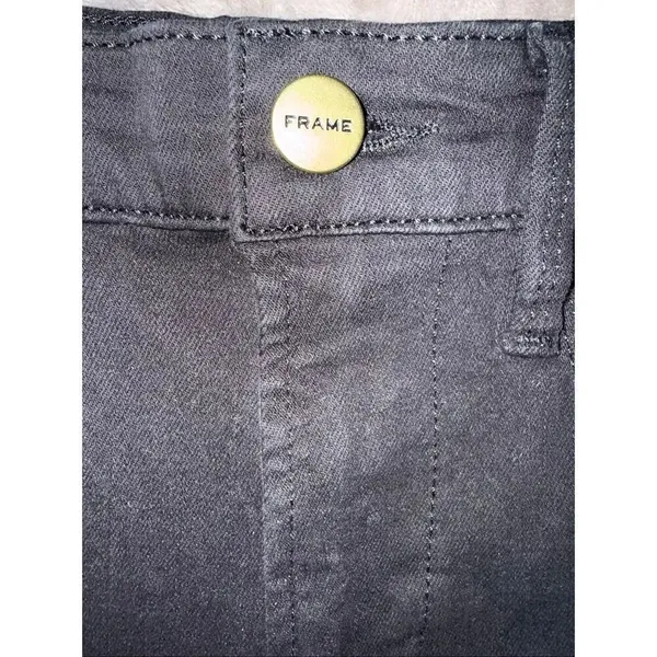Frame Le High Skinny Black Denim Jeans Cotton Blend Non Ripped size 24 #765 - Image 5