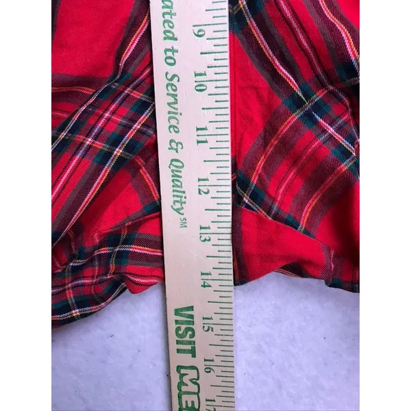 Victoria's Secret Pajama Set Women XL Red Plaid Flannel Sleepwear Holiday - Image 8