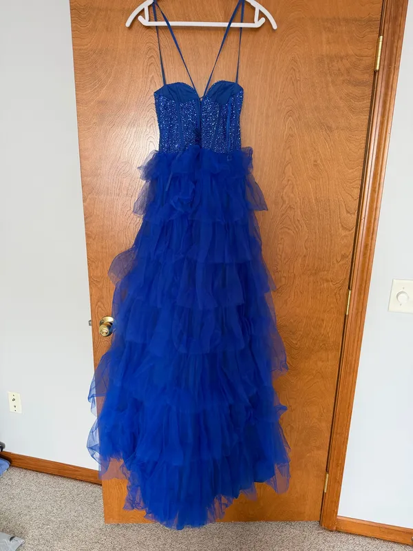 Amelia Couture Whimsical Sleeveless A-Line Gown With Tiered Skirt - Image 6