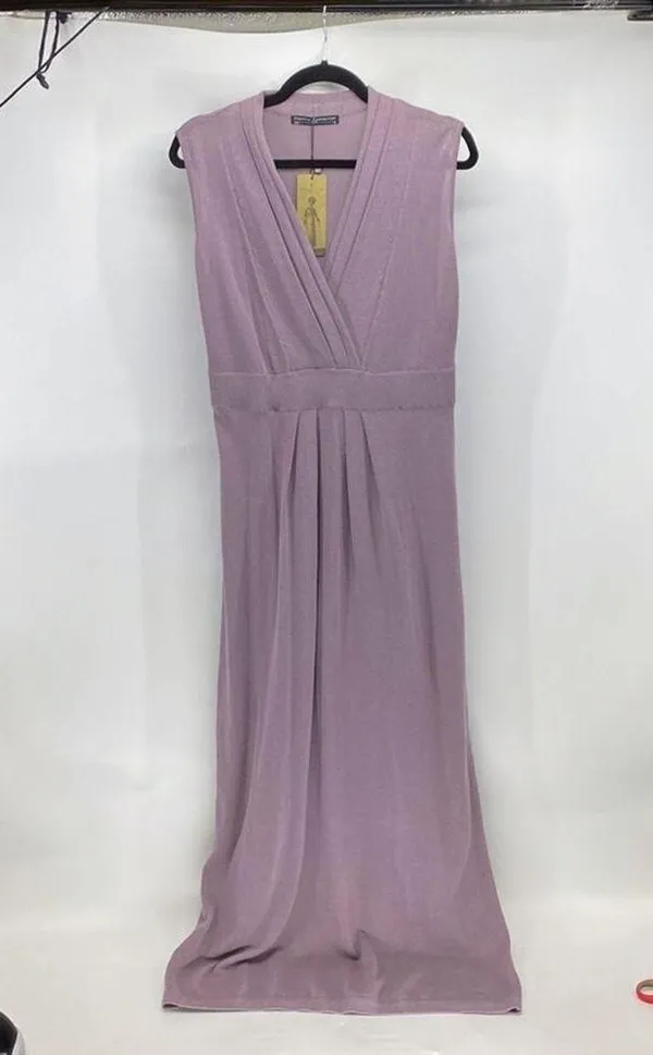 Peruvian Connection ADRIATICO lilac maxi knit dress minimalist size M - Image 10