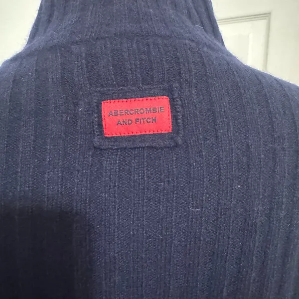 Vintage Abercrombie & Fitch Lambswool Blend Funnel Neck Sweater 90s Y2K Medium - Image 7