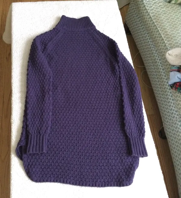 Mockneck Chunky Long Tunic Sweater Purple/Blue - Sz Medium - Image 15