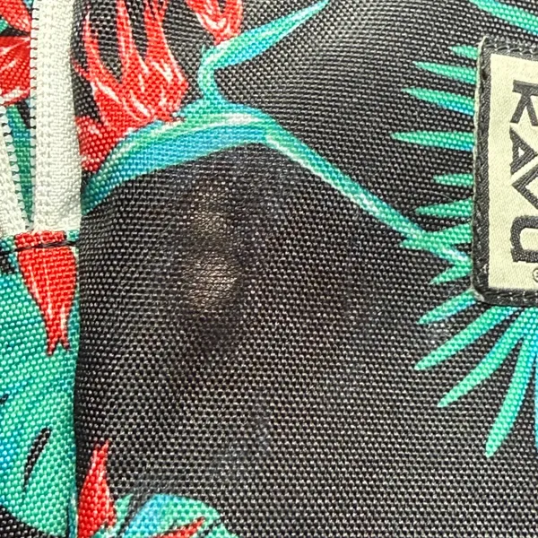 KAVU Backpack Full Size Tropical Bird of‎ Paradise Floral Print Black Teal Green - Image 5