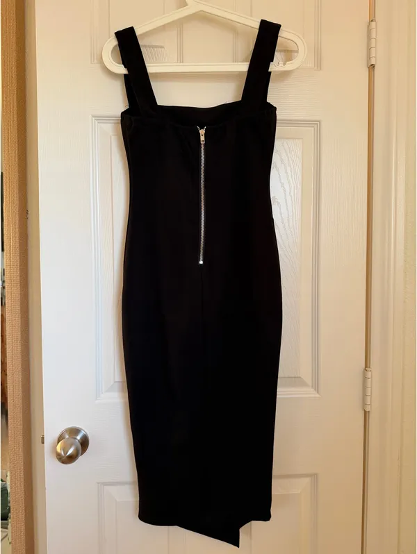 Hello Molly Black Midi Dress Slit - Image 5
