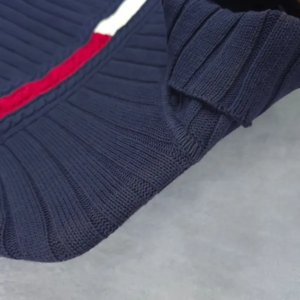 Vtg 2004 Tommy Hilfiger Sweater Womens‎ XL Cable Stripe Turtleneck Cotton Y2K - Image 6