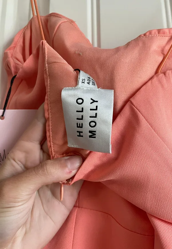 Hello Molly Mini Coral/Pink Dress - Image 4