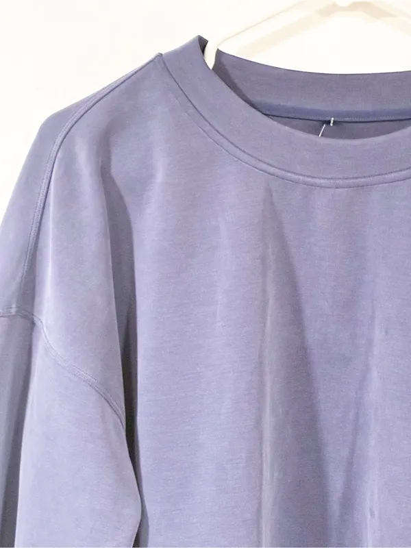 Lululemon Softstreme Perfectly Oversized Cropped Crew Blue Sweatshirt - Image 2