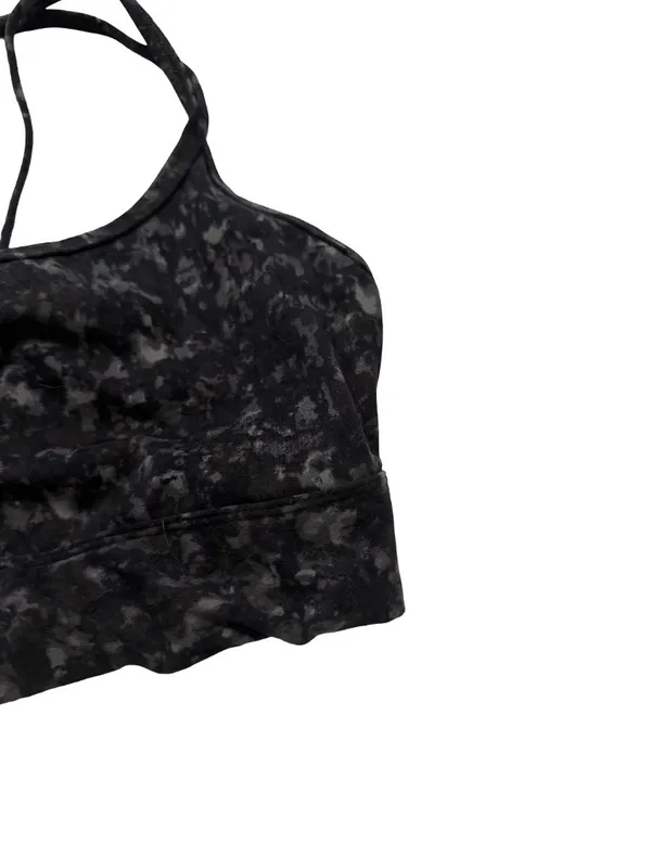 All In Motion Black Gray Marbled Strappy Crisscross Mesh Bra Yoga Medium Women's - Image 6