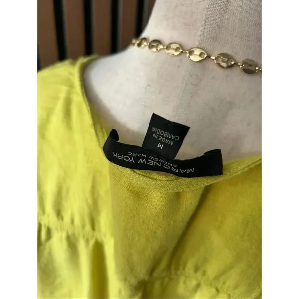 Marc New York andrew Mark size medium yellow pirate shirt short cut off - Image 5