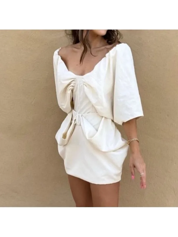 Zara Skirt Voluminous 3D Bow Mini Cream Sz M BarbieCore, Balletcore, Soft Glam - Image 14
