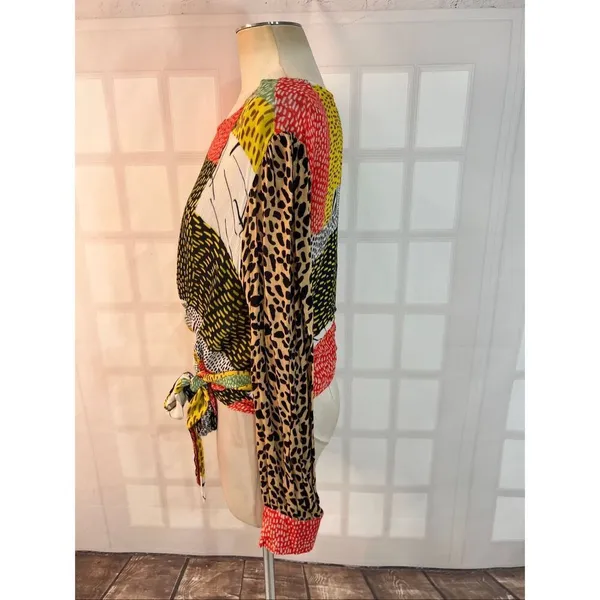 Blink London Anthropologie unique wrap long sleeve blouse size xl - Image 8