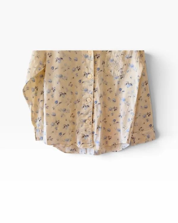 Lauren Ralph Lauren Floral Blue Yellow Embroidered logo pajama Set Sz M - Image 4