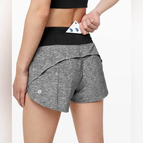 Lululemon Speed Up Short Long 4" Heather Gray Black Women's Athletic Shorts 8 - Image 7