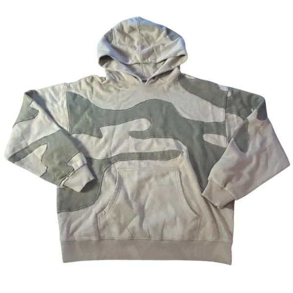 Free People Its A Vibe Camo Hoodie Small Green Patchwork Oversized Baggy Soft - Image 4
