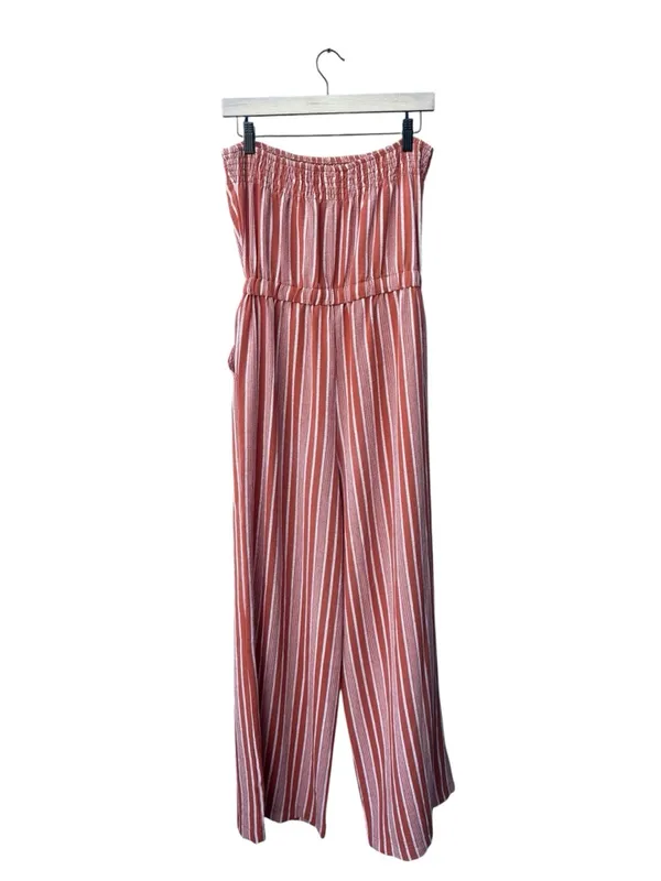No Boundaries Striped Strapless Jumpsuit Medium - Image 2