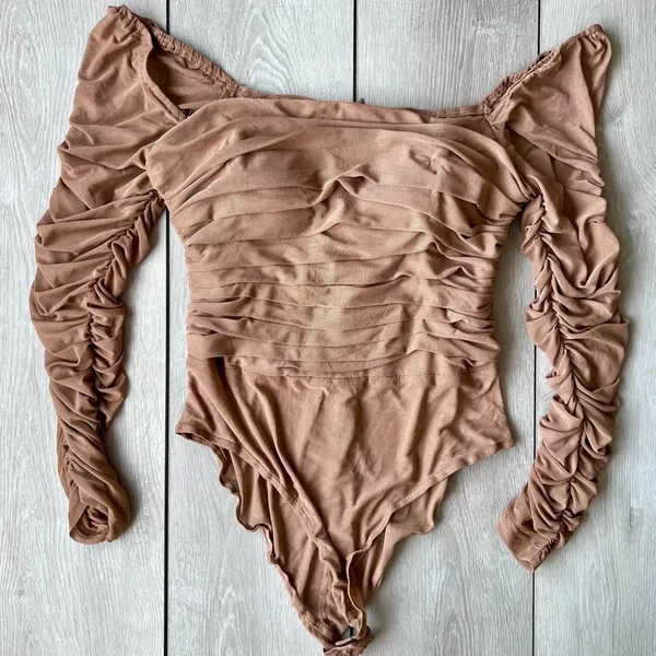 Princess Polly Bodysuit Delaney Neutral Beige NWT Size 12 - Image 3