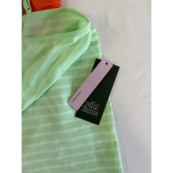 2 Wild Fable Seamless Striped Camisole & Solid Tank Top Beachy Summer Tops Large - Image 10