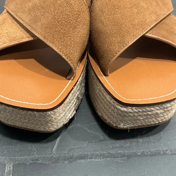 Madewell Amee Brown Suede Leather Platform Espadrille Wedge Sandal - size 8 - Image 3